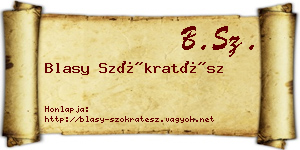 Blasy Szókratész névjegykártya